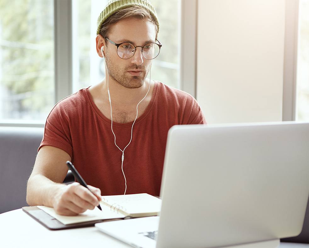 Student studying