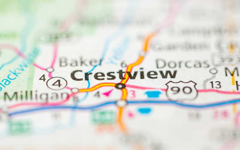 A map location of Crestview Florida
